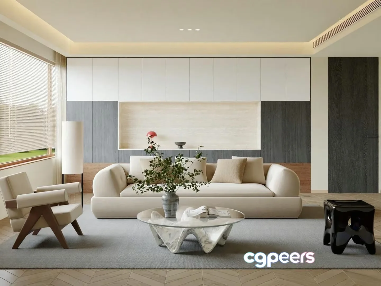 Modern Living Room 3D Model – 4419 – VRAY Render