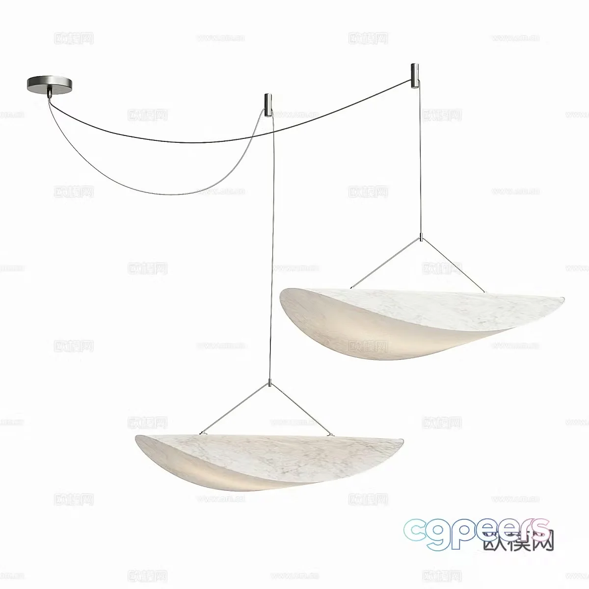 New Chinese style decorative hanging line light 3D model