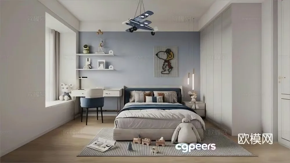 Modern children’s room 3d model