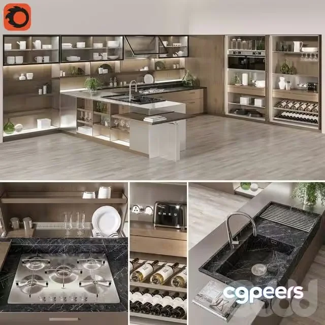 3ds Max Free – Kitchen SET01