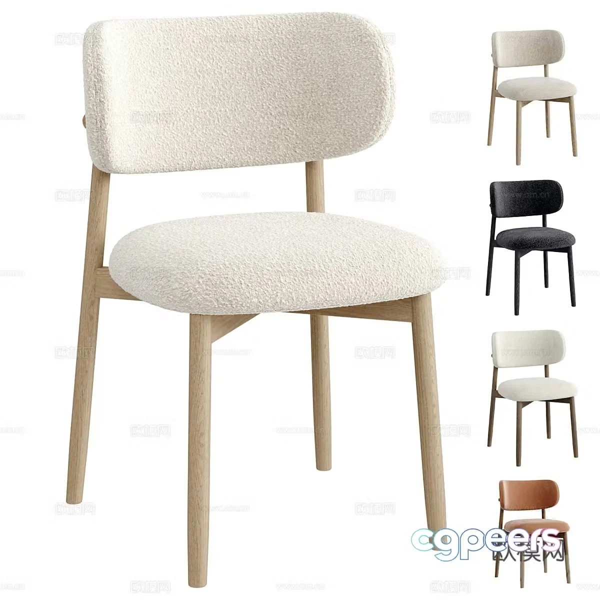 New Chinese dining chair 3D model