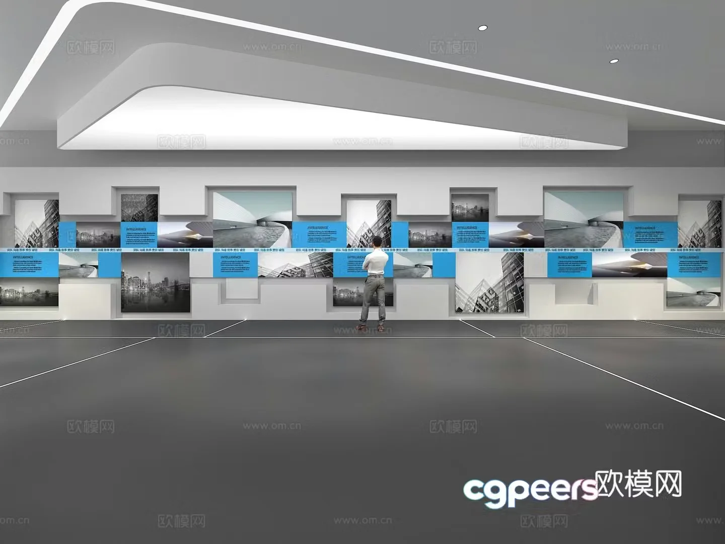 Cultural wall Corporate culture wall Display wall Theme wall Exhibition hall Campus culture Corridor 3D model