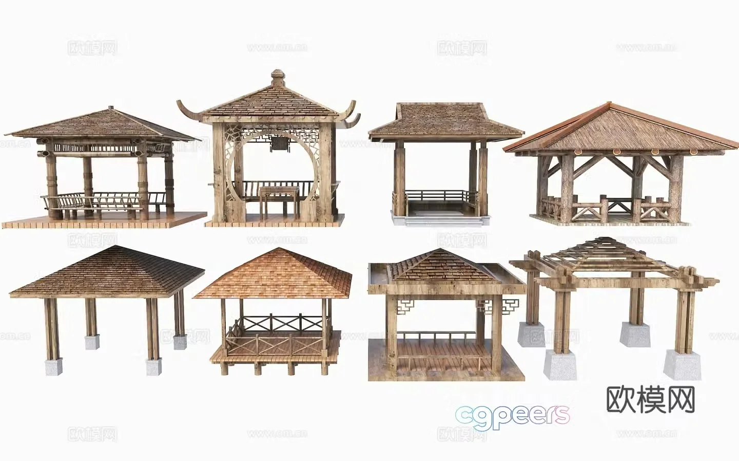 New Chinese style pavilion Chinese style pavilion pavilion rest pavilion round pavilion hexagonal pavilion Chinese wooden pavilion 3D model
