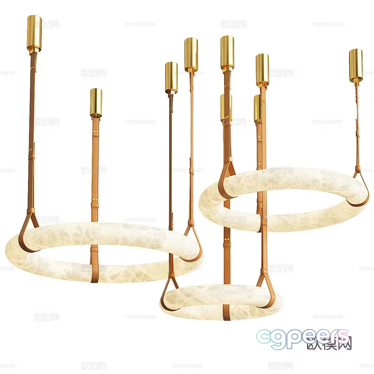 Modern Italian wall decoration leather decorative chandelier 3d model