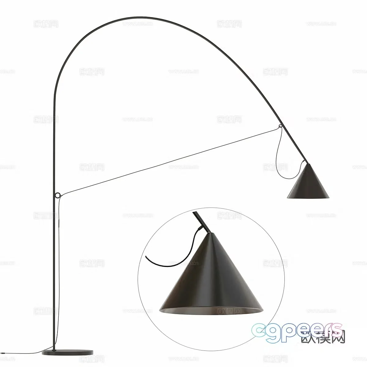 Modern minimalist floor lamp fishing lamp 3d model