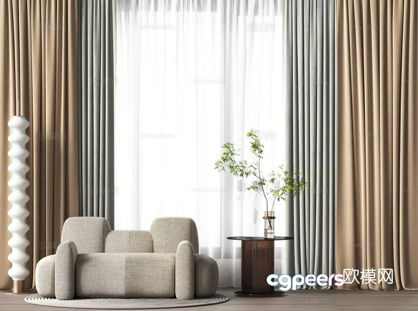 Modern sofa casual sofa modern curtain single sofa sofa sofa combination 3d model