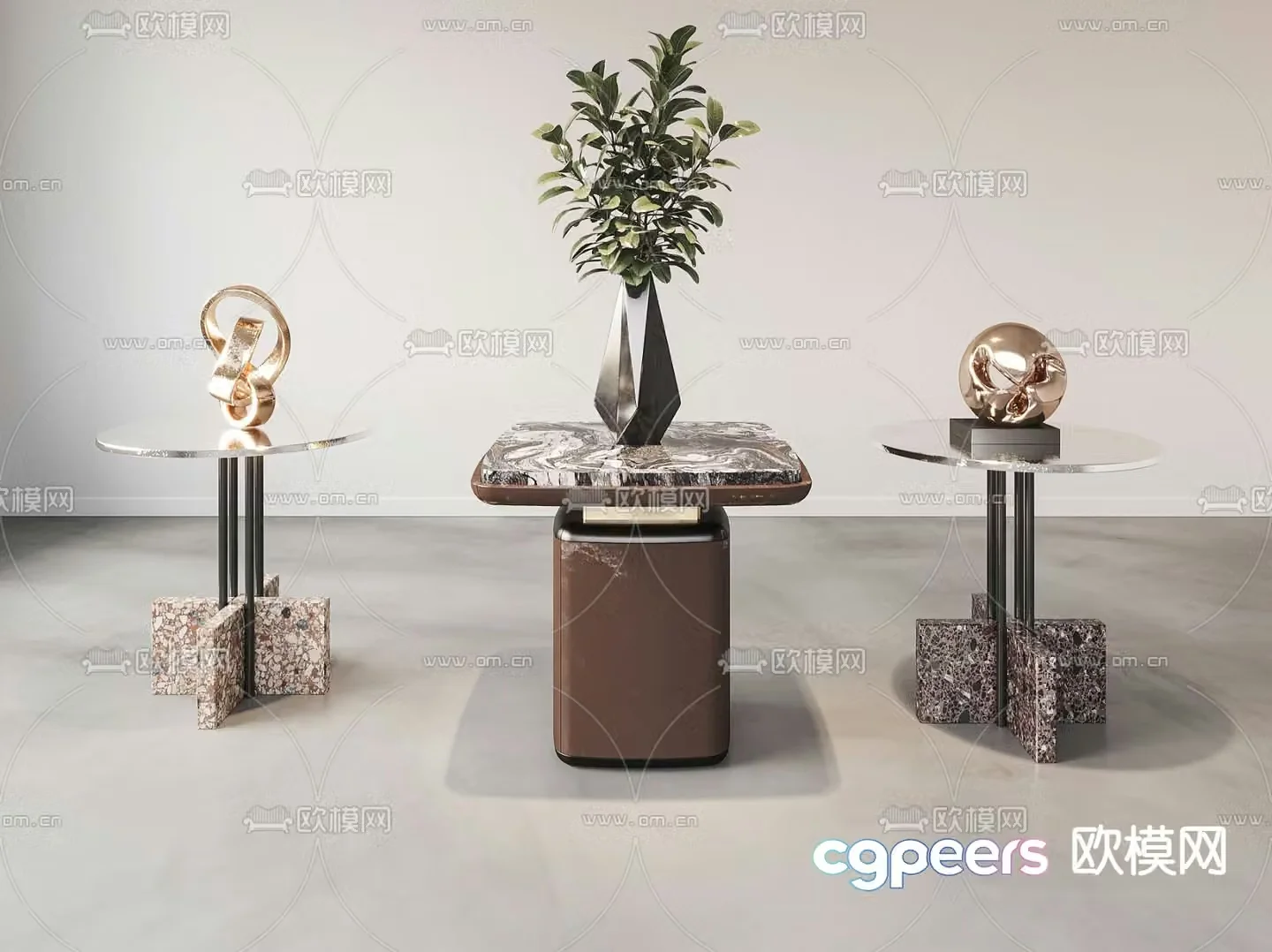 BAXTER circle and side table 3d model