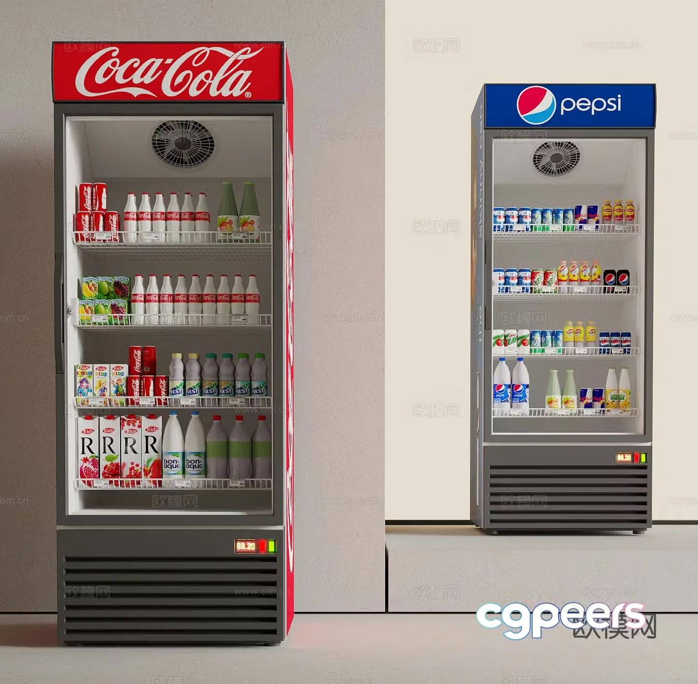 Freezer Modern beverage refrigerator 3d model