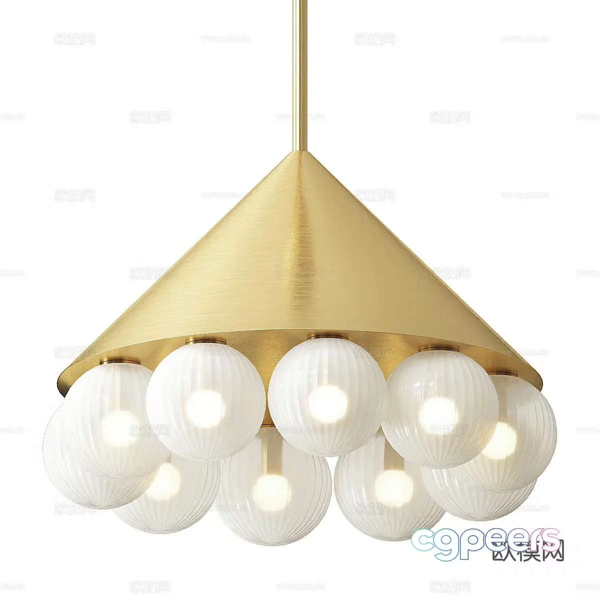 Modern light luxury chandeliers 3D model