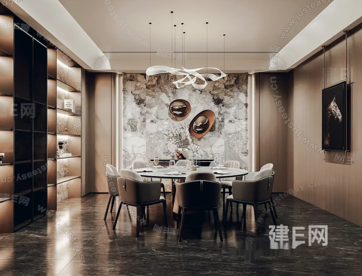 Modern Dining Room 3D Model – 13035 – VRAY Render