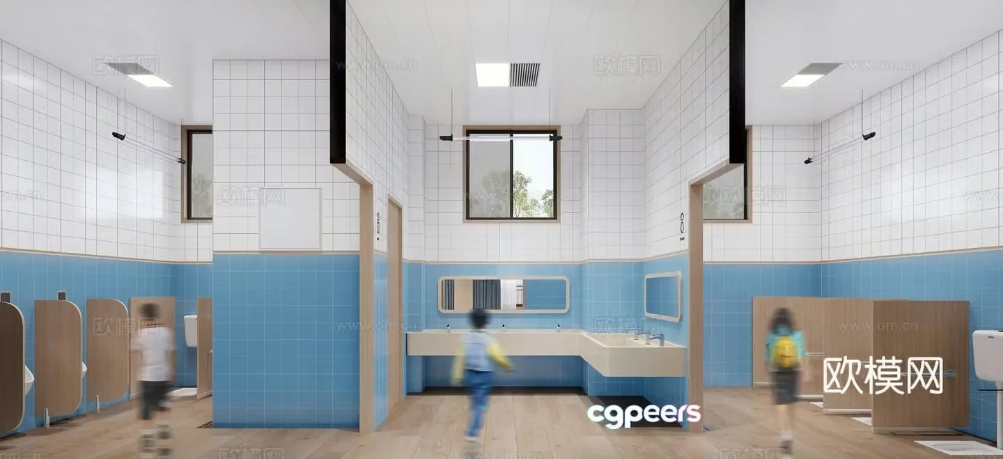 Kindergarten public bathroom 3D model