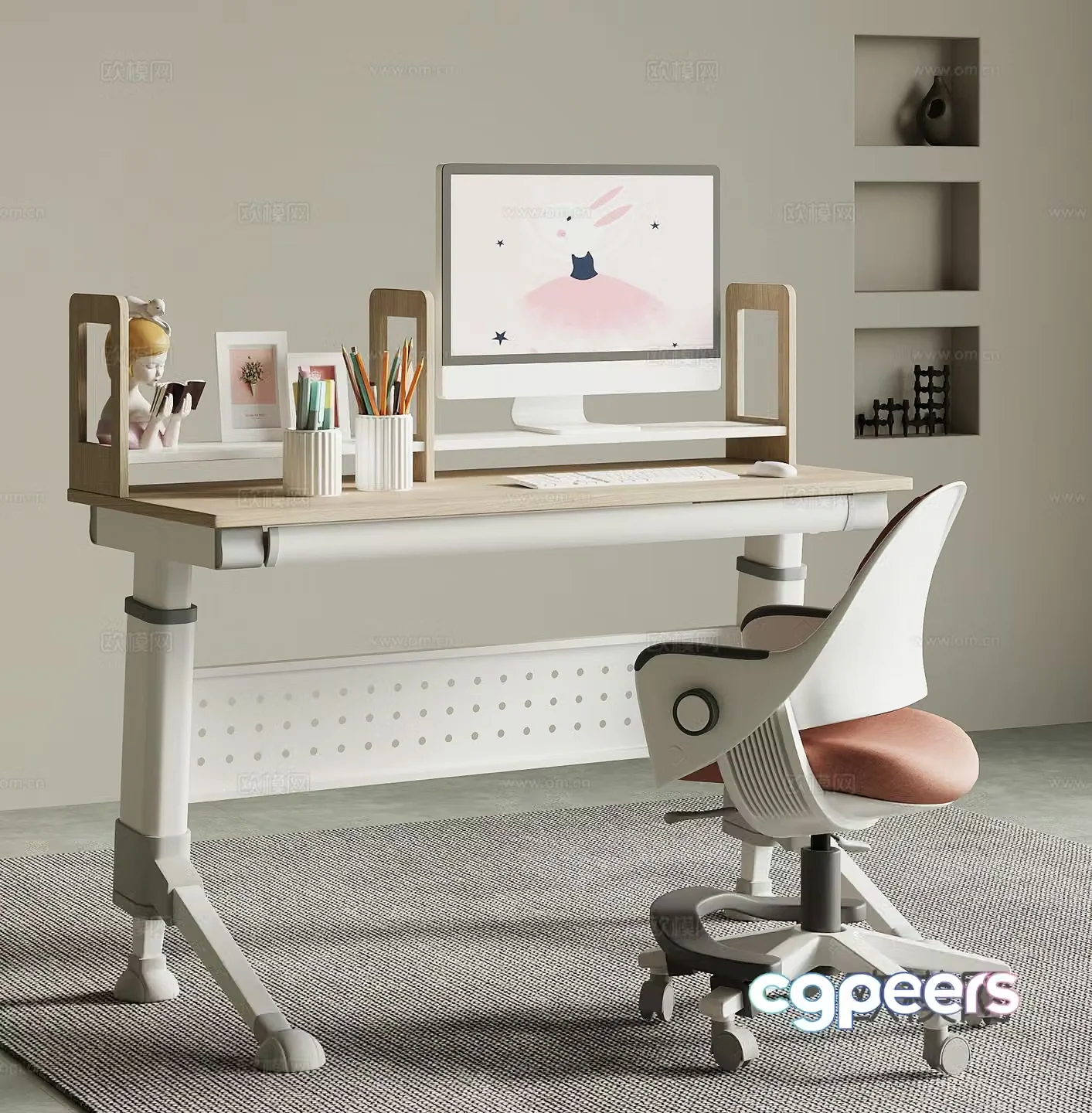 Children’s modern desk study desk 3d model