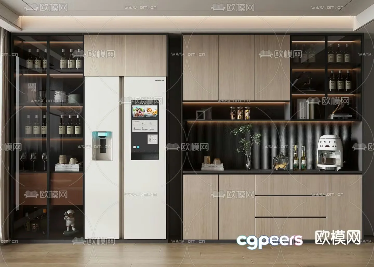 Modern wine cabinet sideboard 3d model