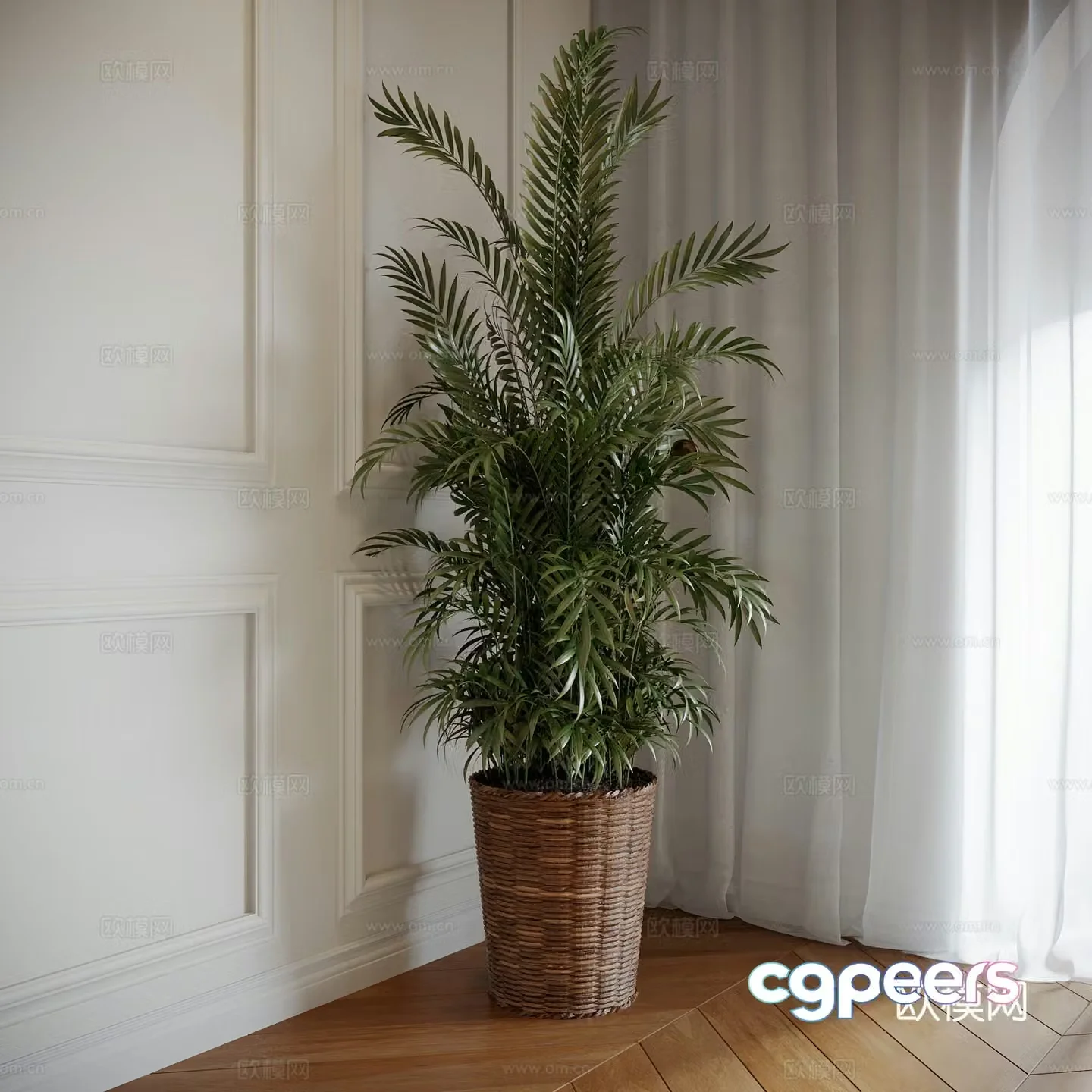 French decorative green plant potted 3D model