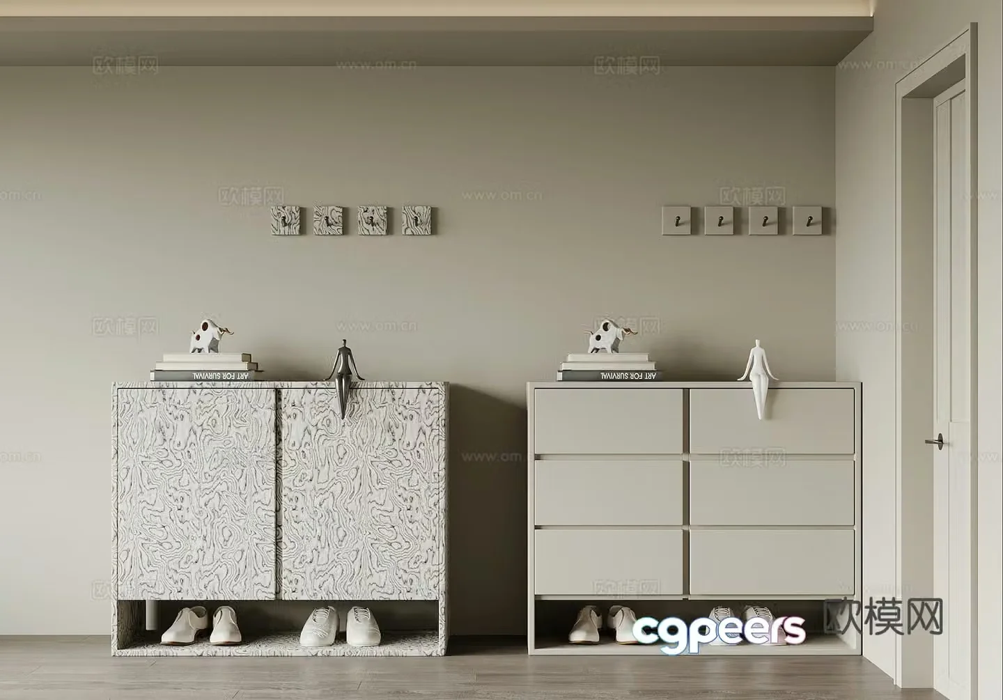 Modern Italian shoe cabinet 3d model