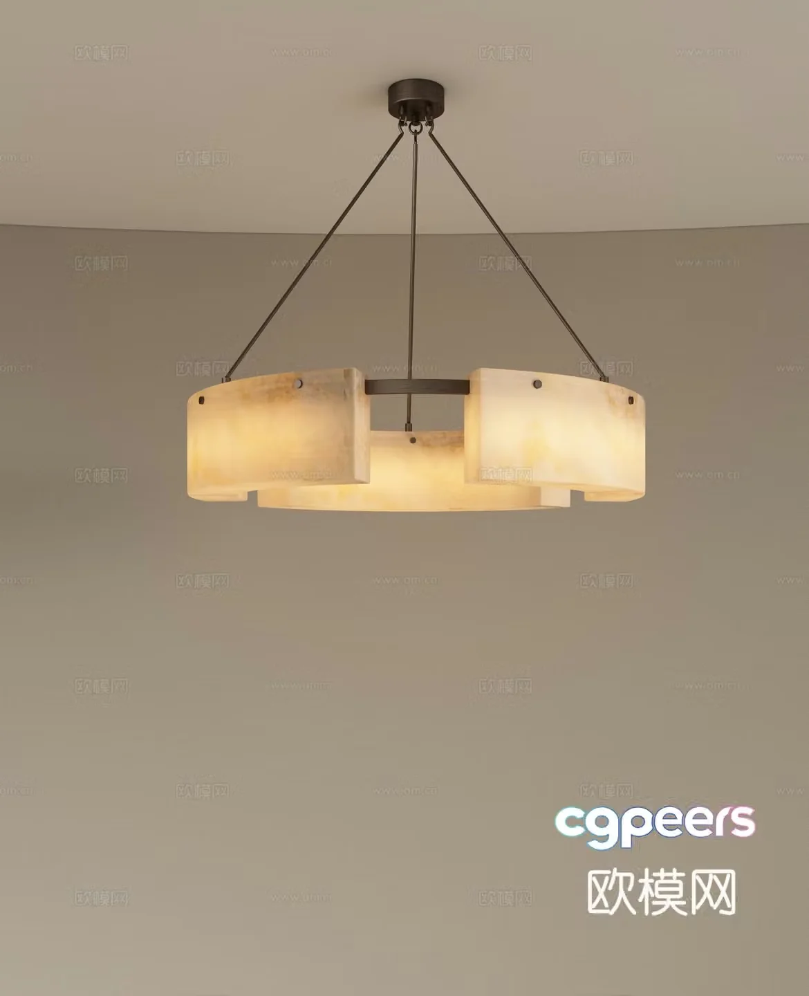 Modern retro chandeliers restaurant chandeliers private room chandeliers living room chandeliers translucent stone chandeliers 3D model