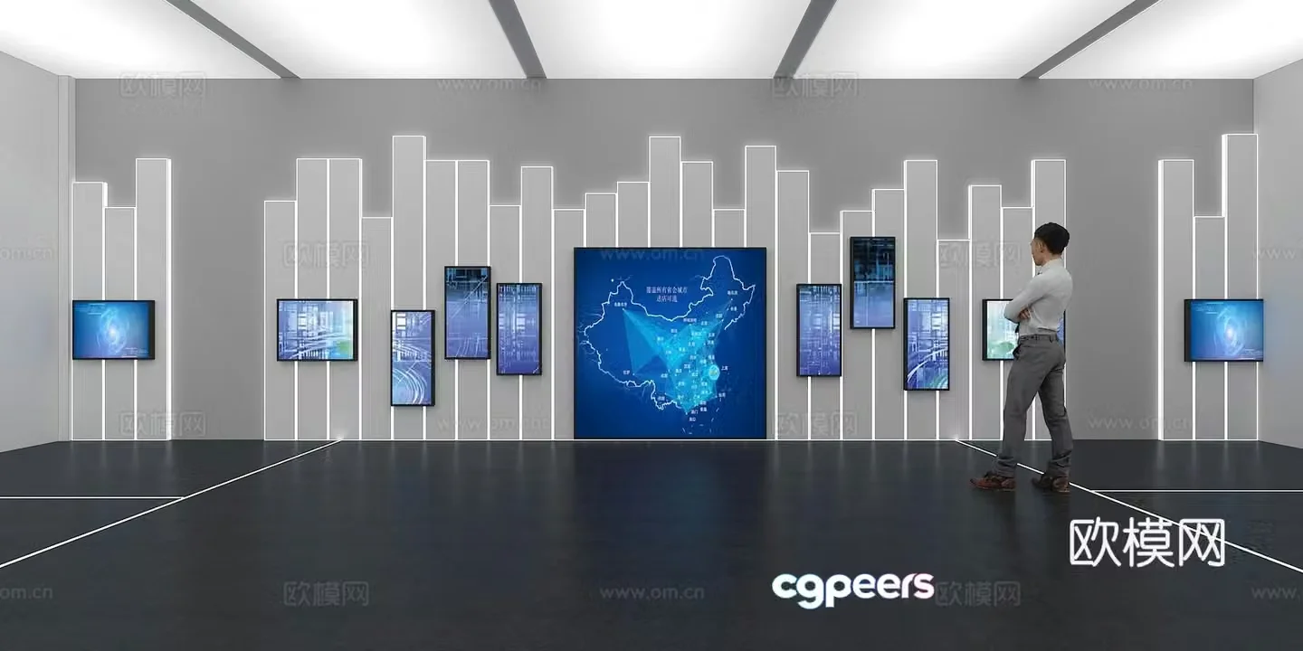 Cultural wall Corporate culture wall Display wall Classroom Exhibition hall Campus culture Corridor 3D model