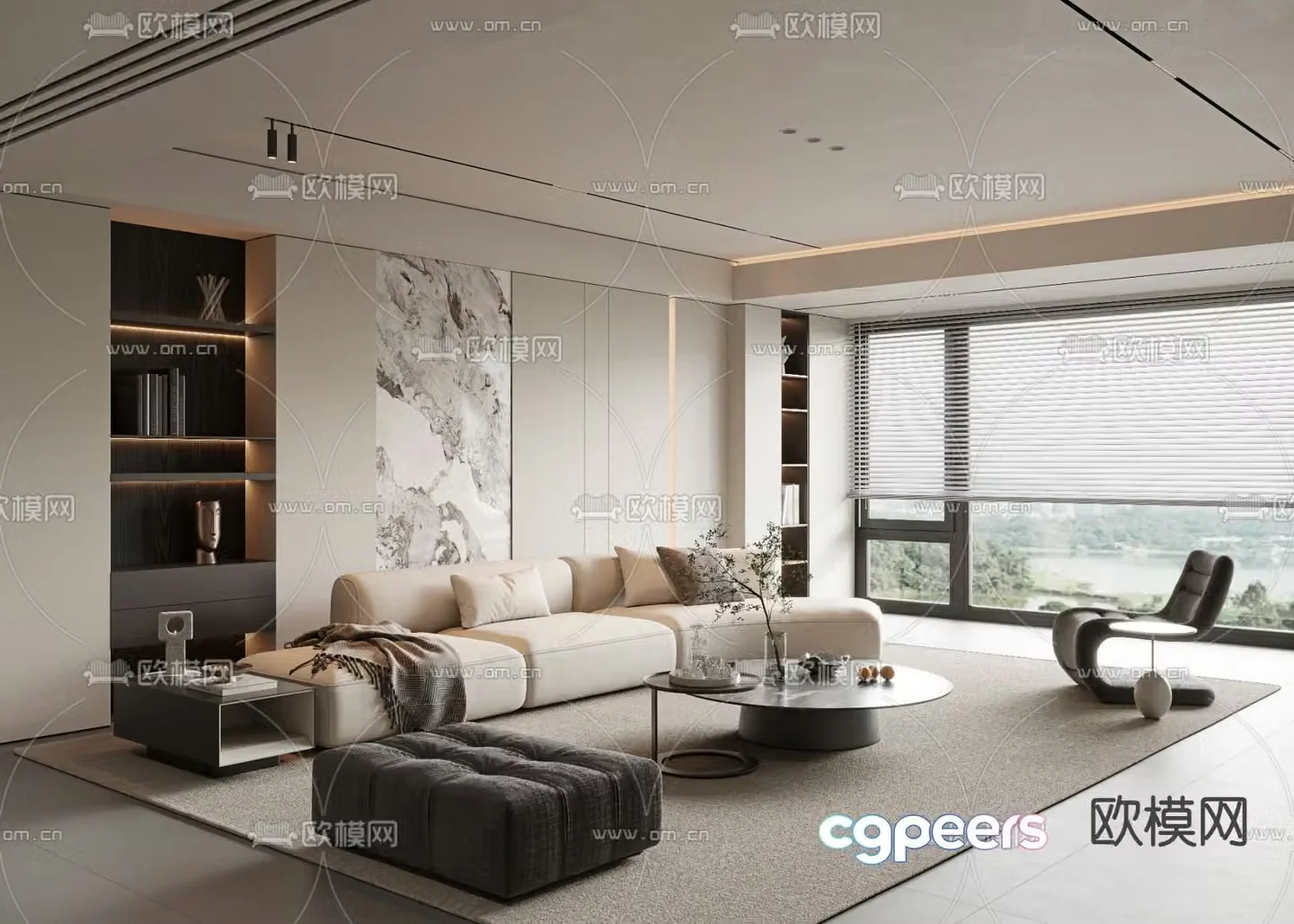 Modern living room 3d model