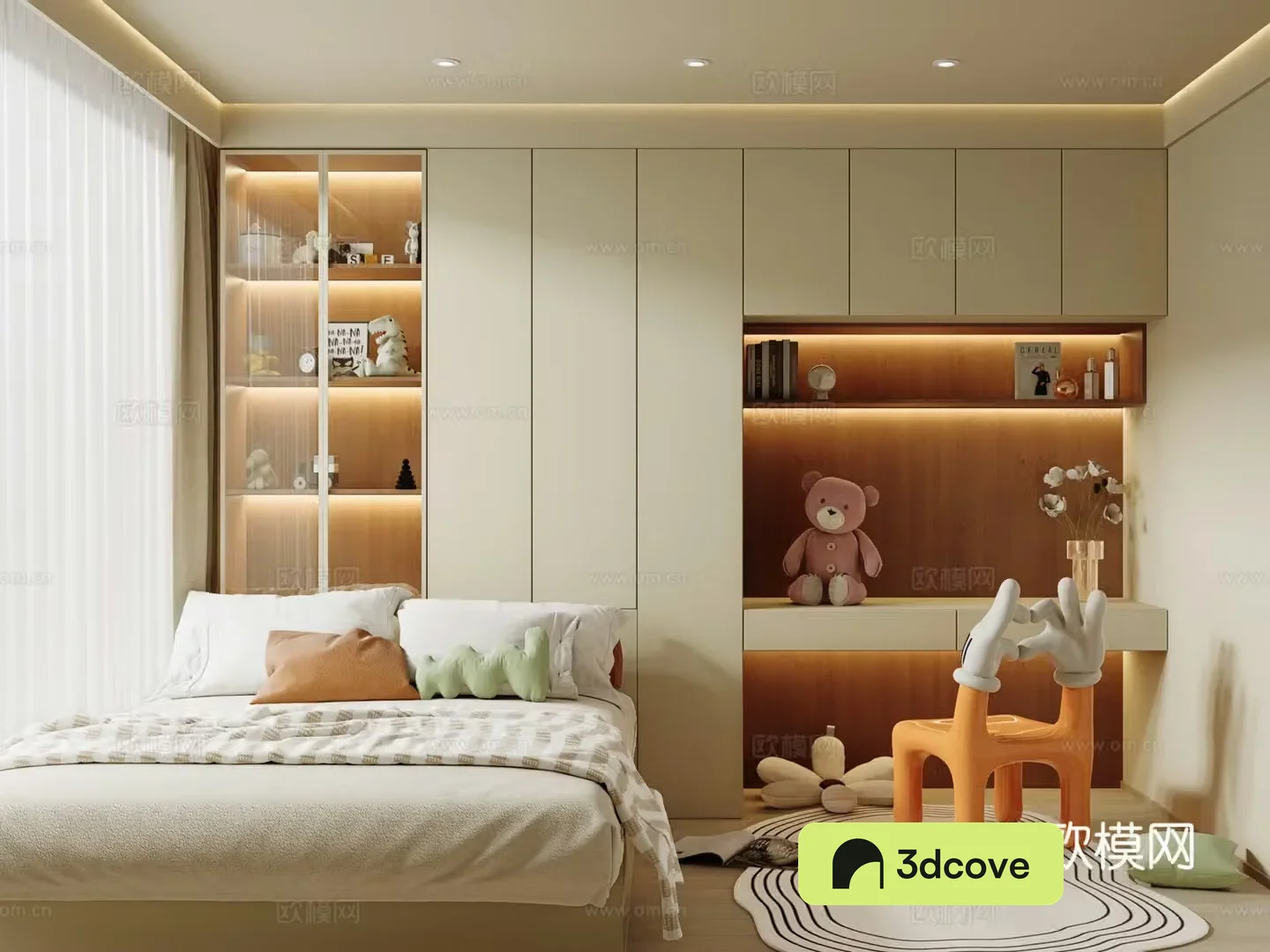 Modern cream tatami bedroom second bedroom