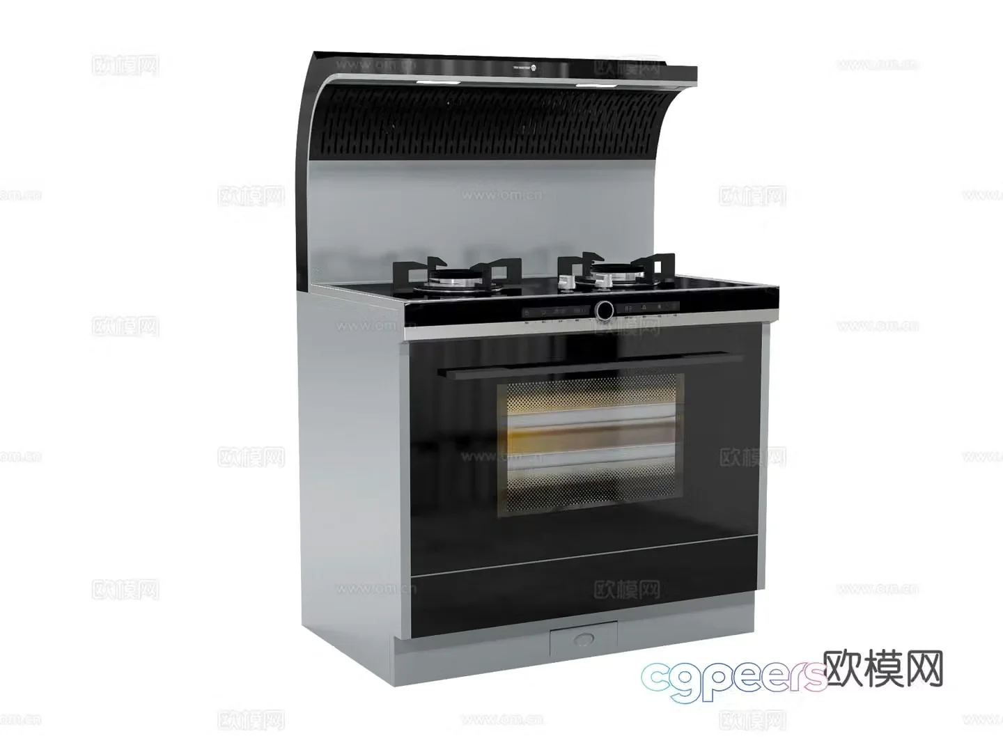 Modern integrated stove 3D model