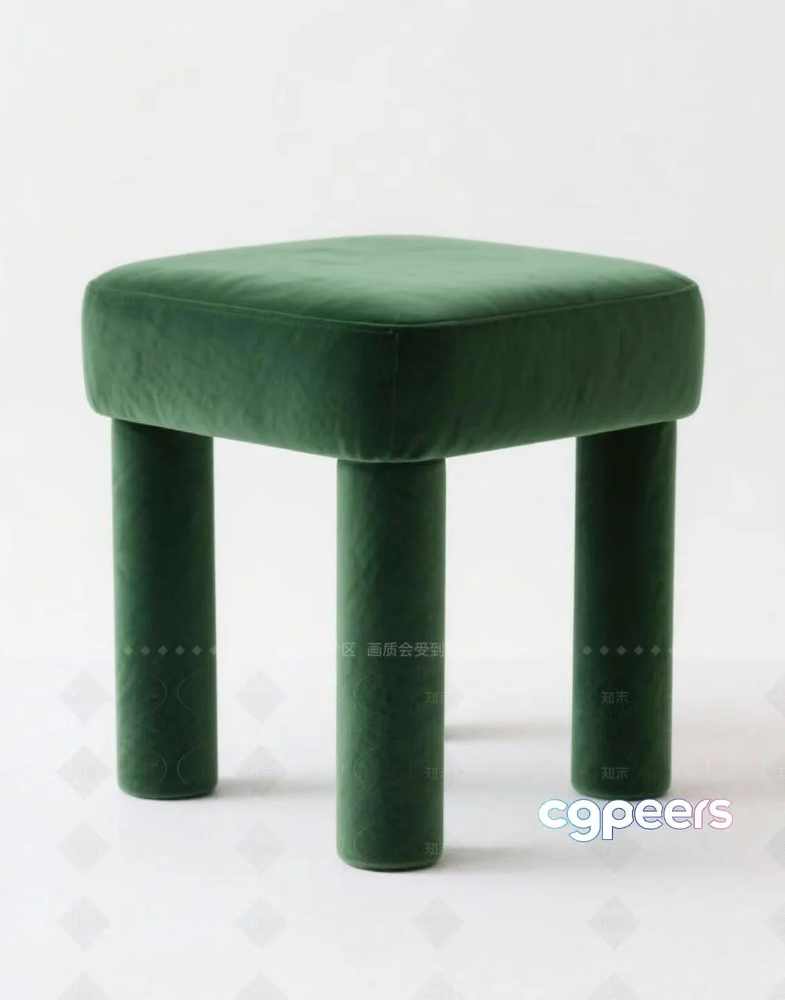 Small Green Stool 3D Model – 15490 – VRAY Render