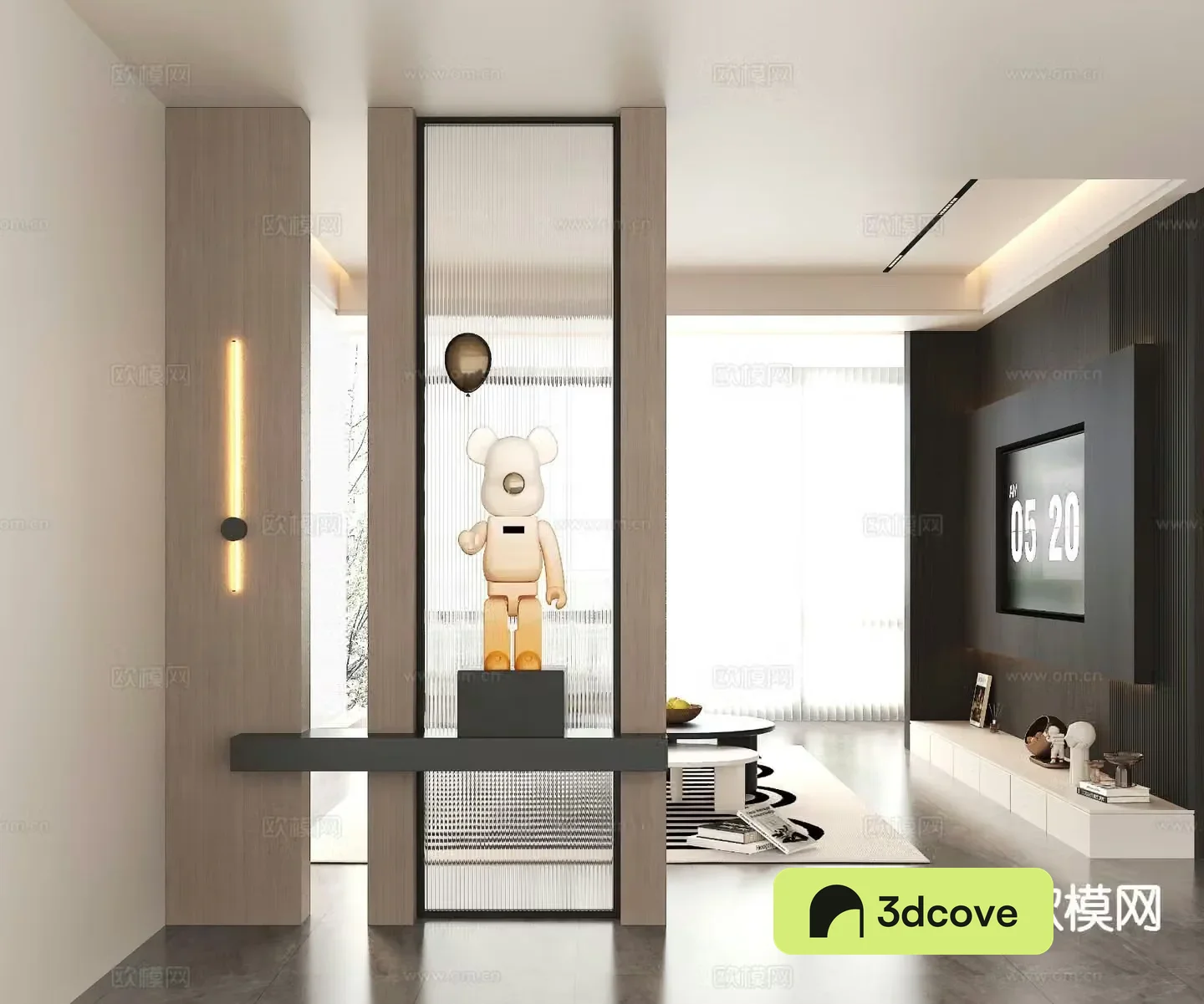 Modern entrance partition glass screen partition
