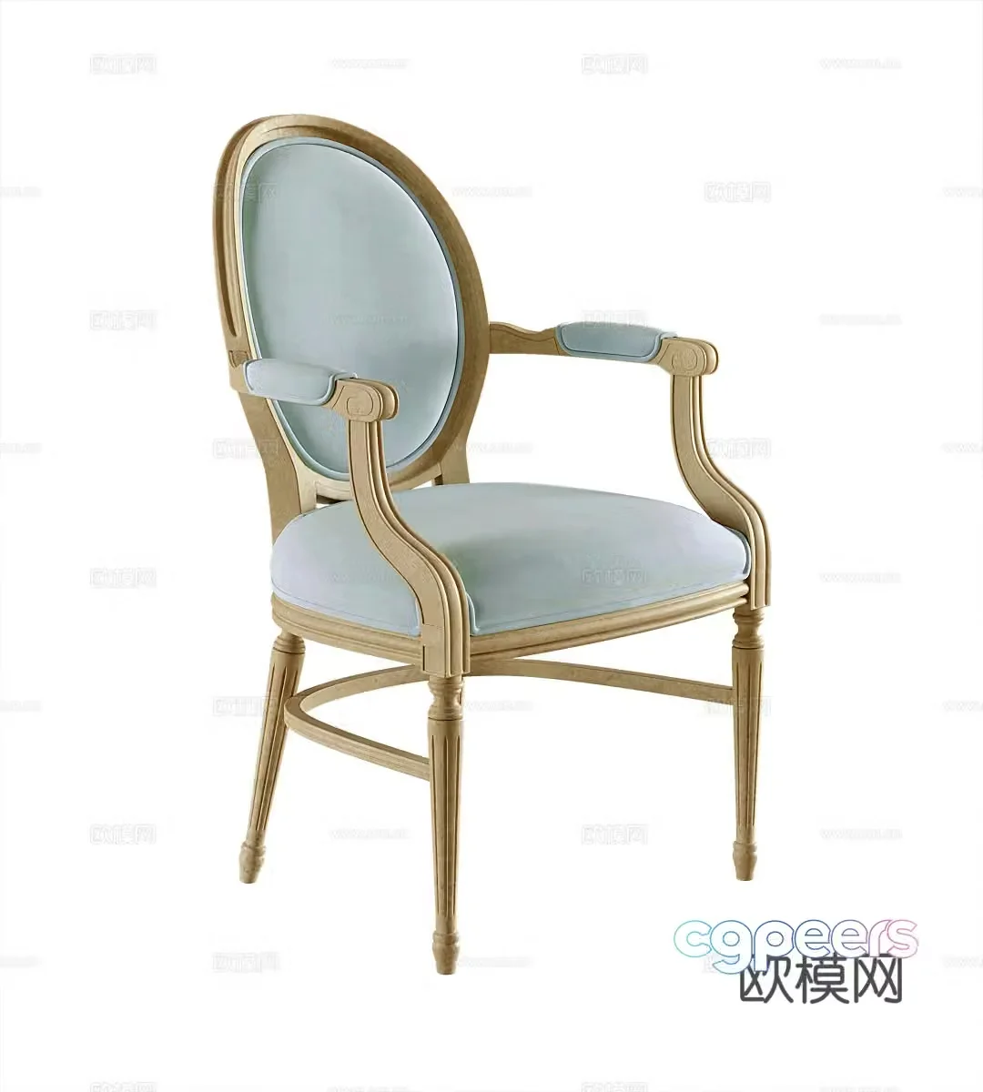 French single chair 3d model