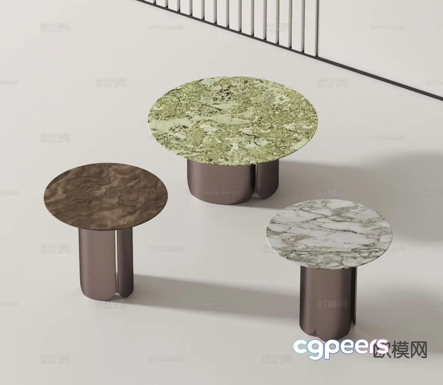 Italian corner table round table coffee table 3D model