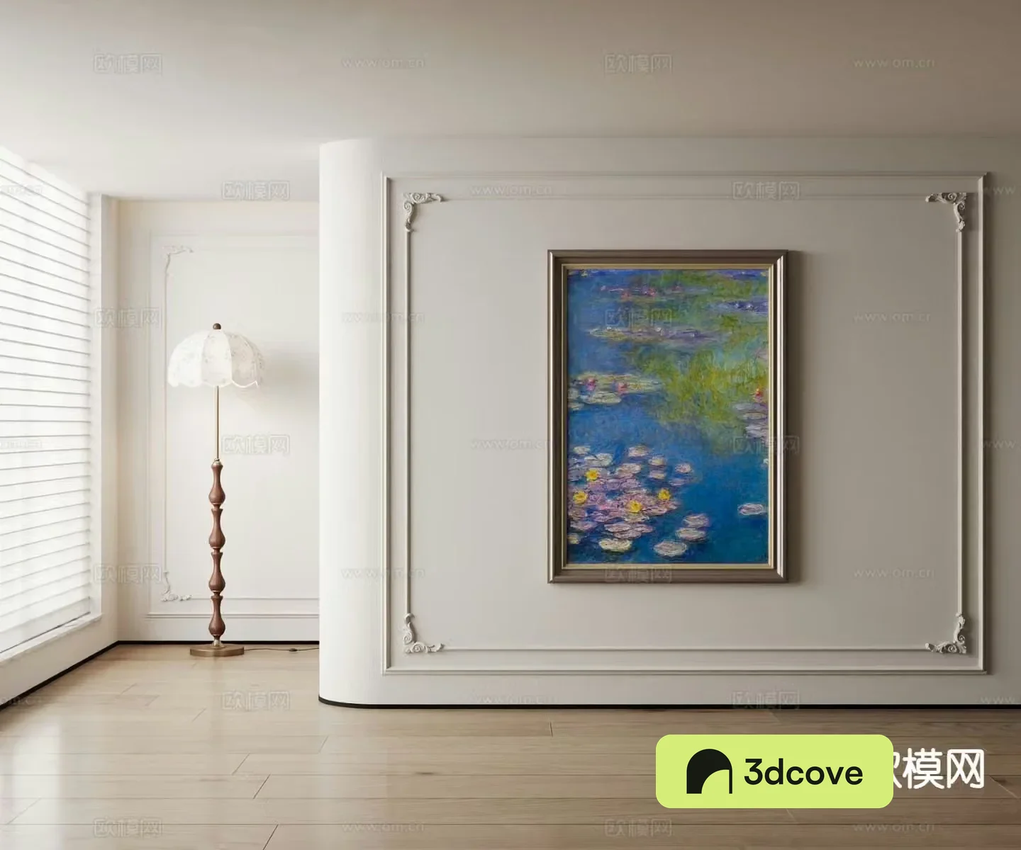 American decorative painting oil painting lotus hanging painting