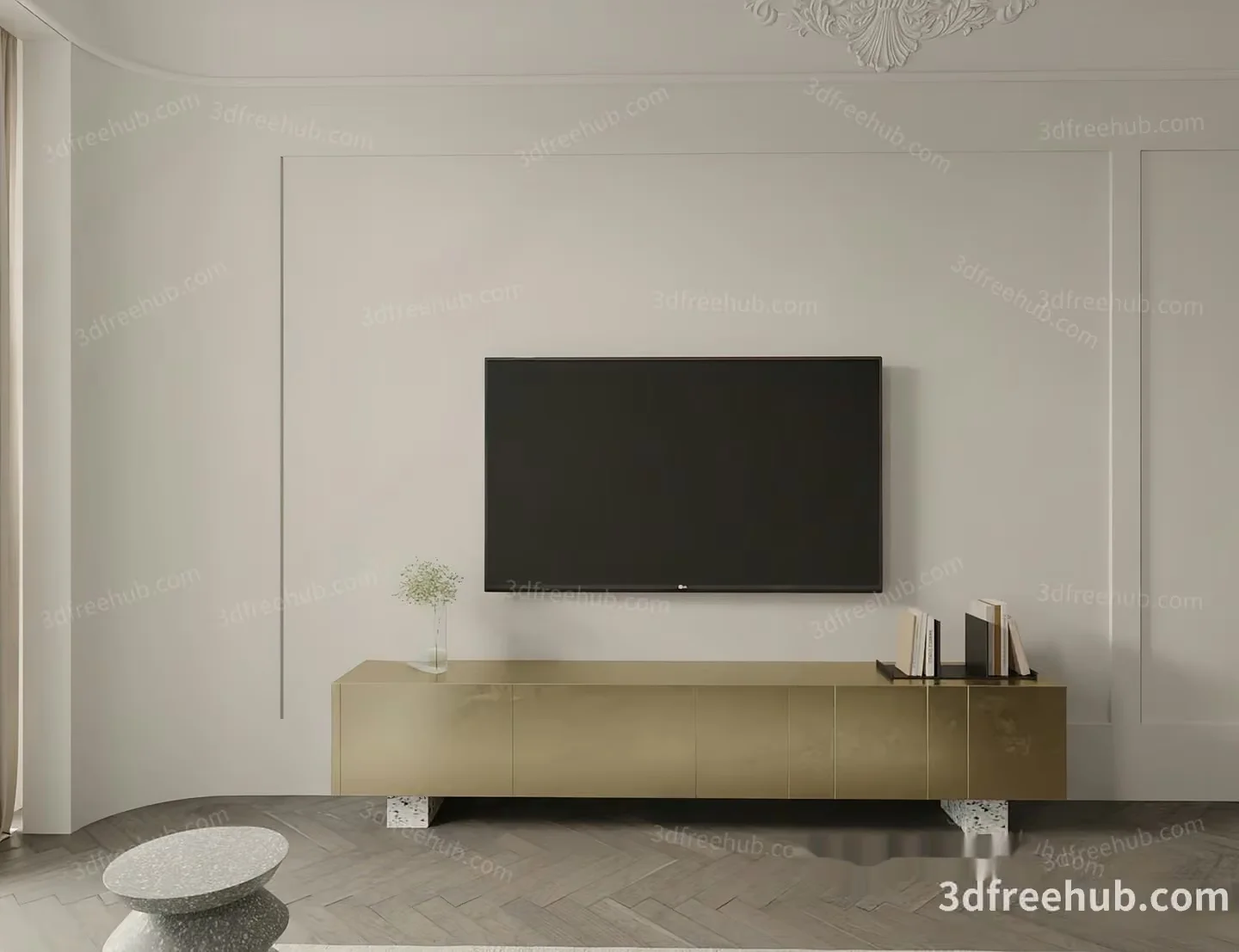 Modern Living Room 3D Model – 19348 – VRAY Render