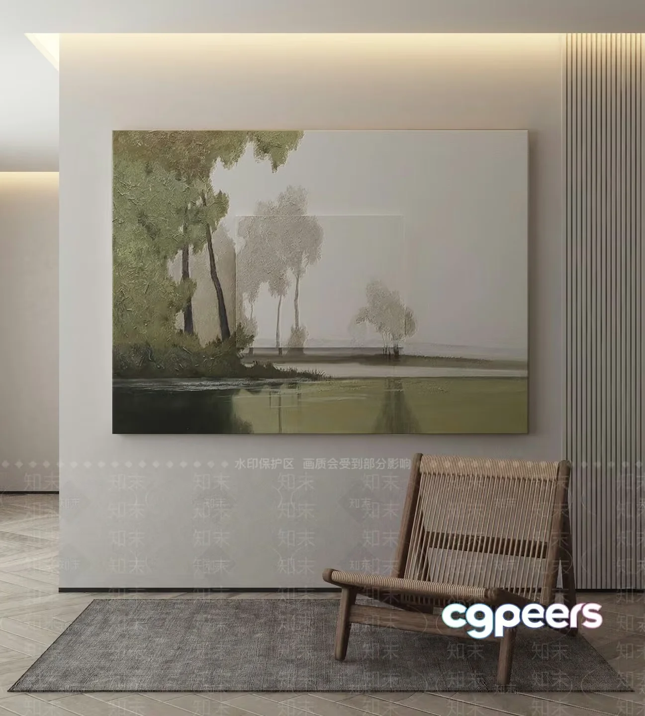 Modern Living Room 3D Model – 17131 – VRAY Render