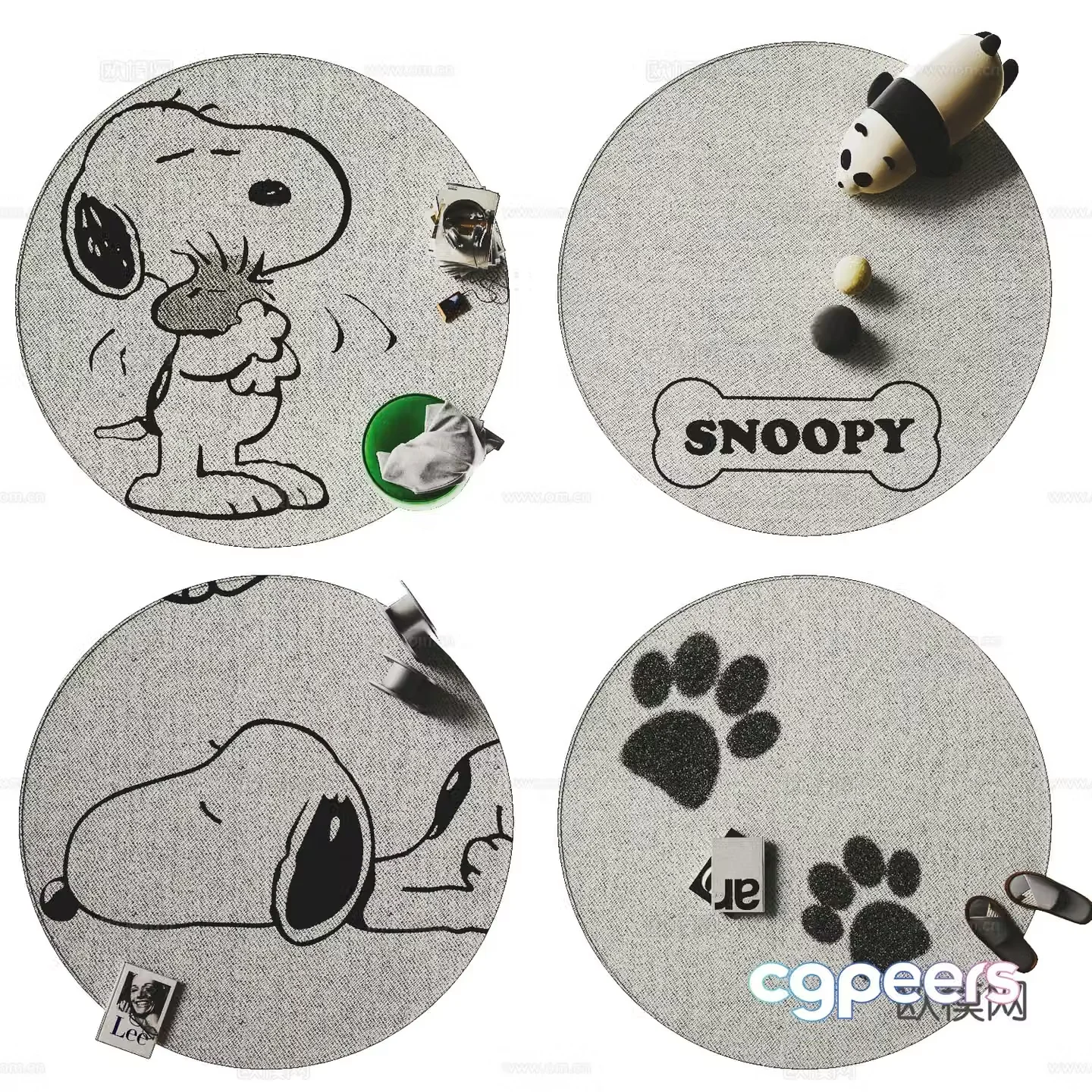 Modern children’s carpet Round carpet 3d model