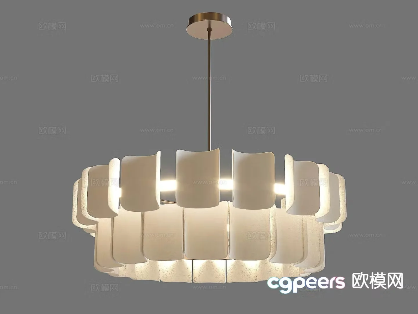 Creamy wind chandelier 3d model