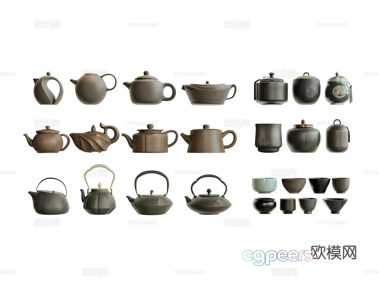 Teapot tea set 3d model