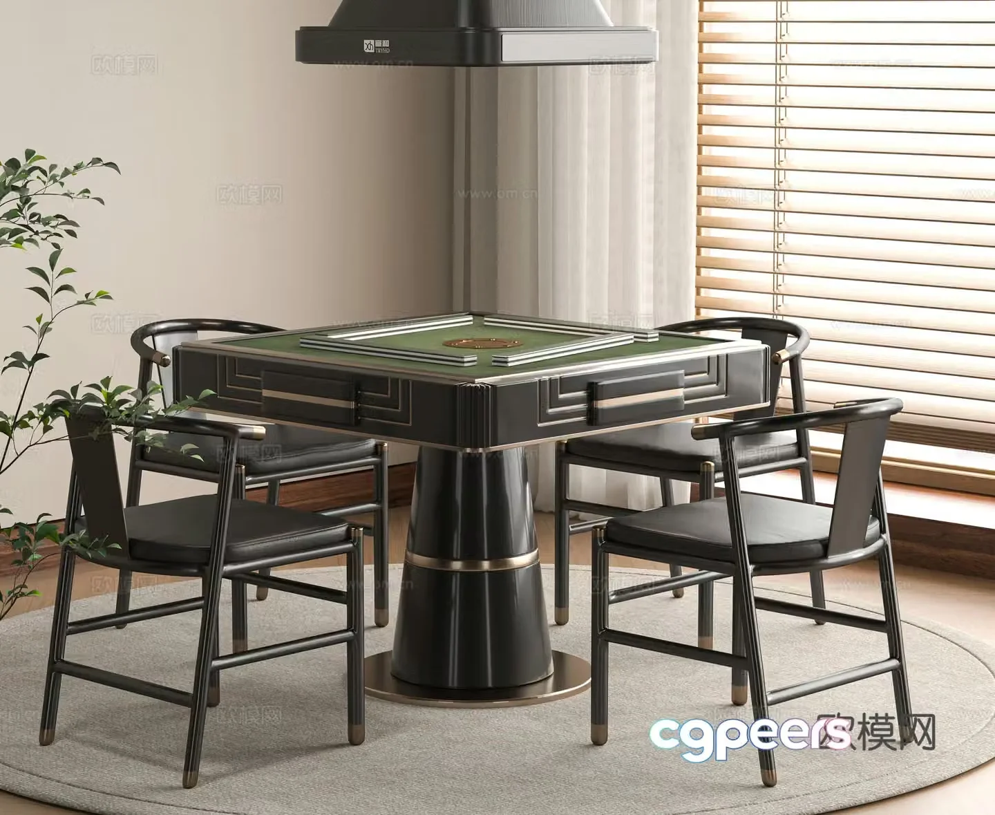 New Chinese Mahjong Table 3D Model