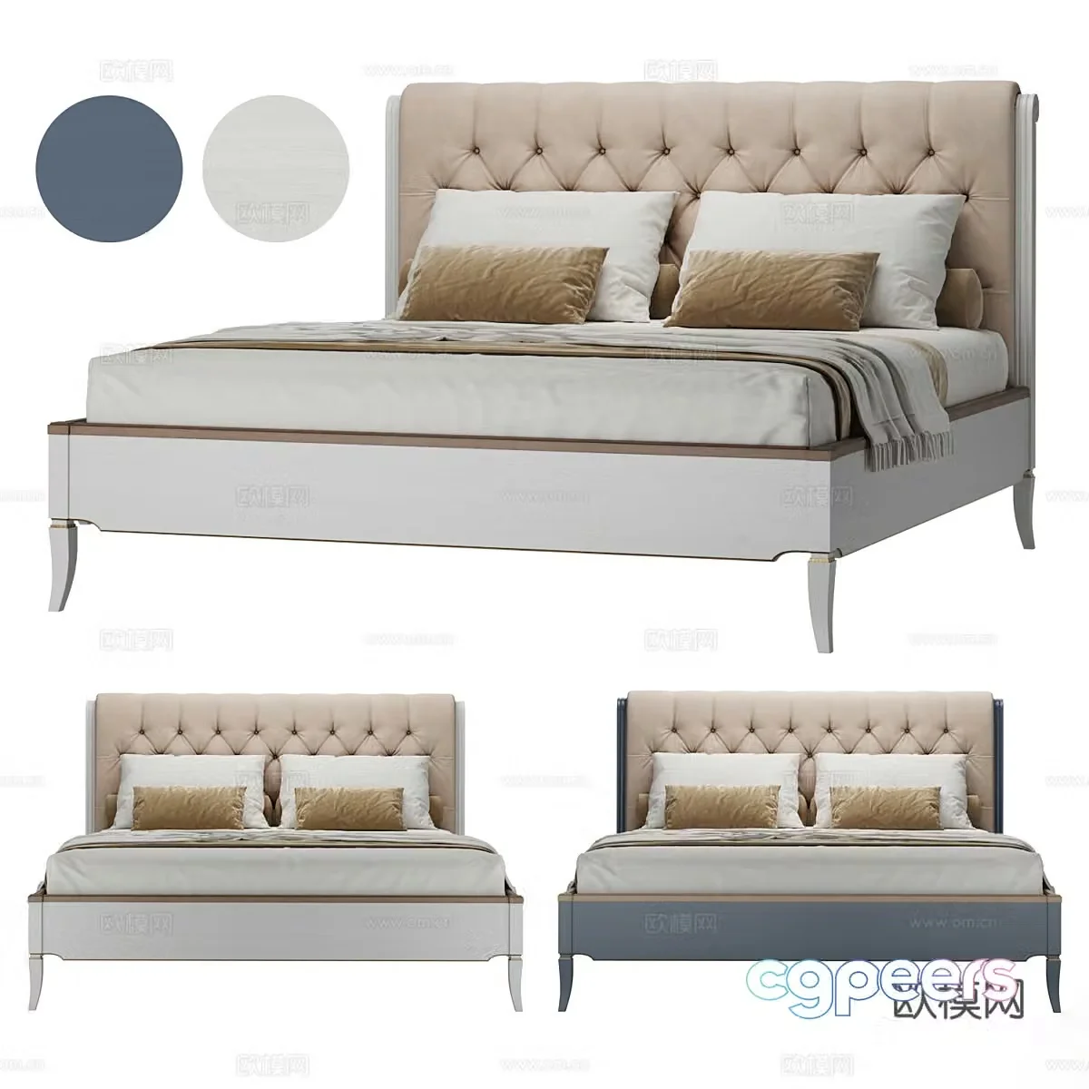 Background double bed 3d model