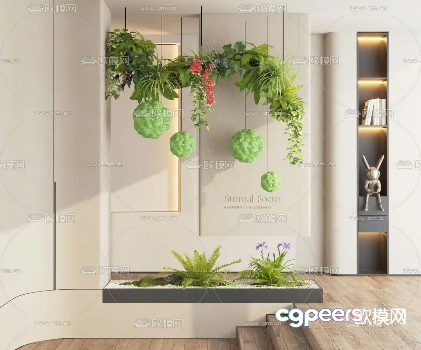Entrance landscaping indoor landscape 3d model