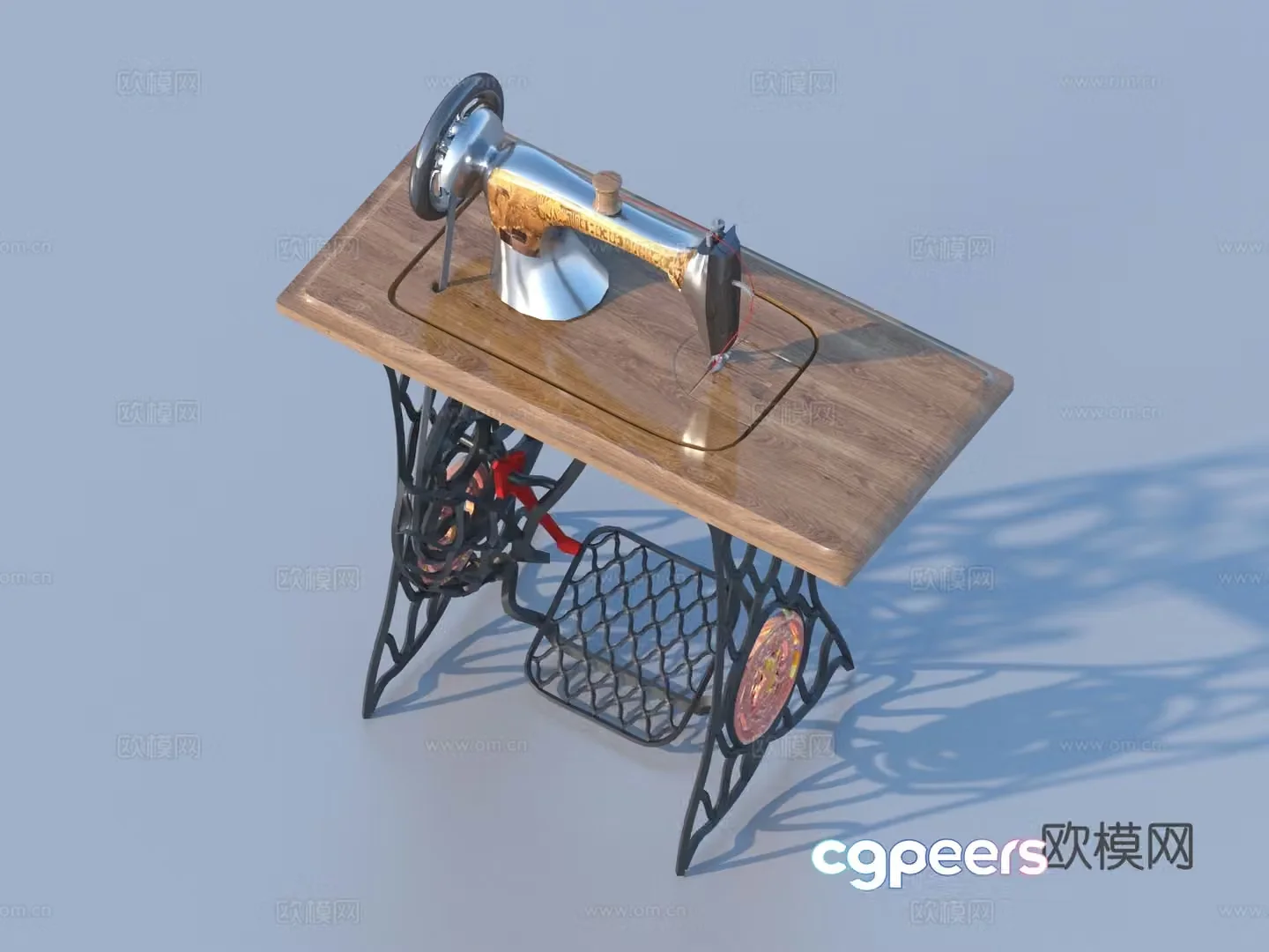 Sewing machine vintage clothes machine 3d model