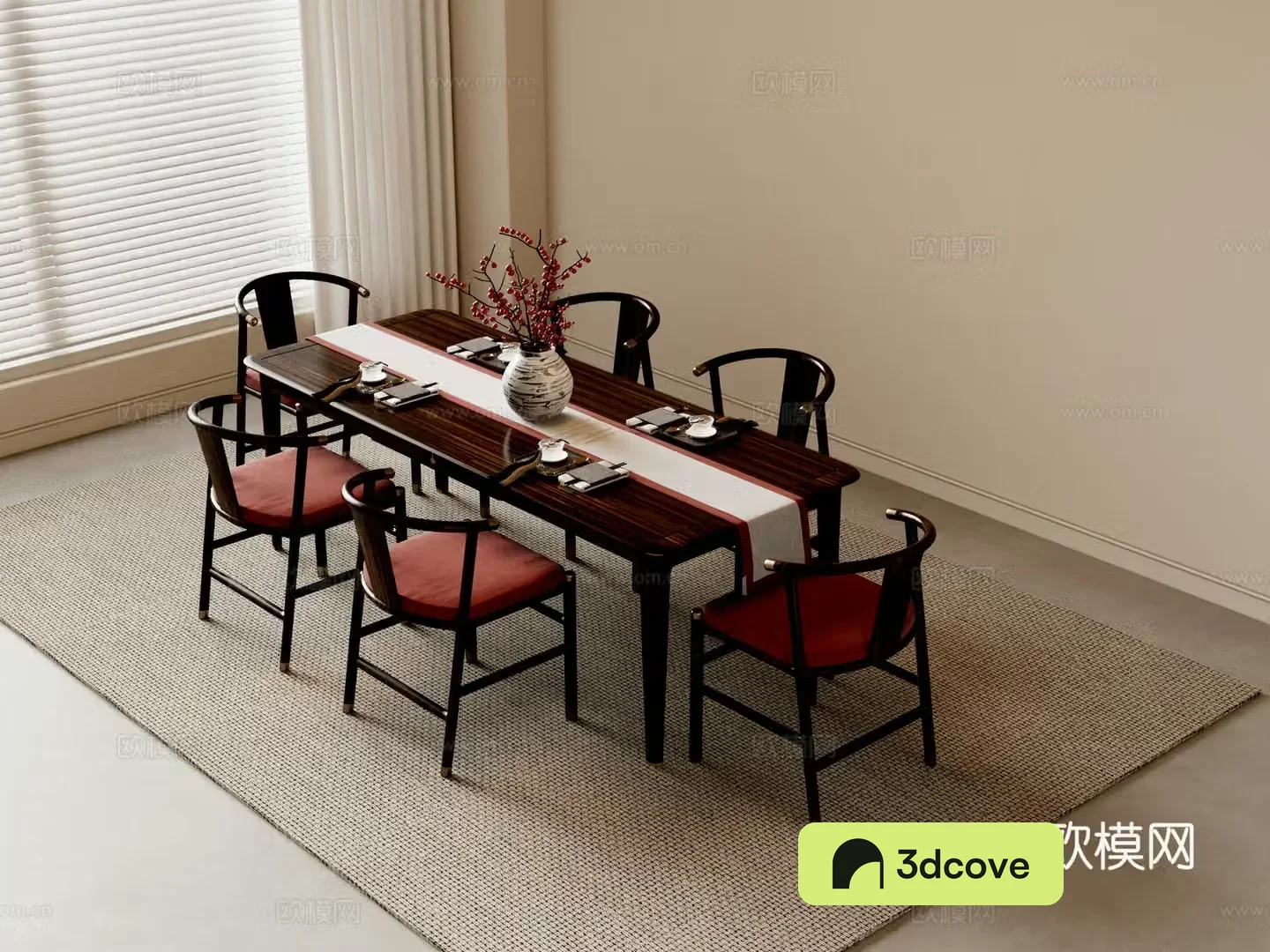 New Chinese dining table and chairs