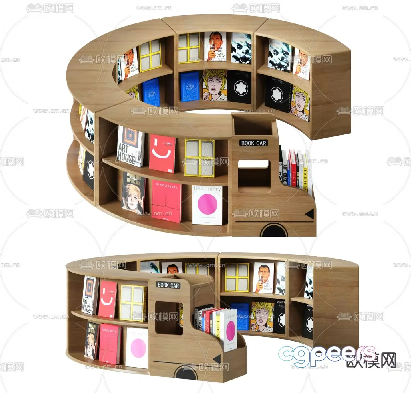 Children’s bookcase cartoon bookcase 3d model