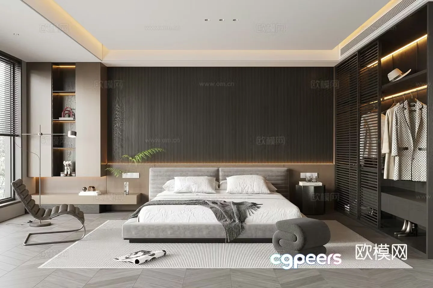 Modern Italian bedroom 3d model