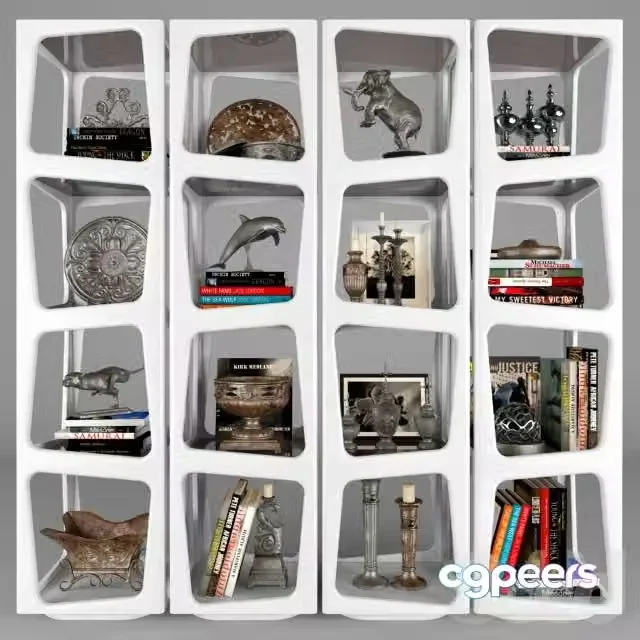 3ds Max Free – Shelf with decorative set