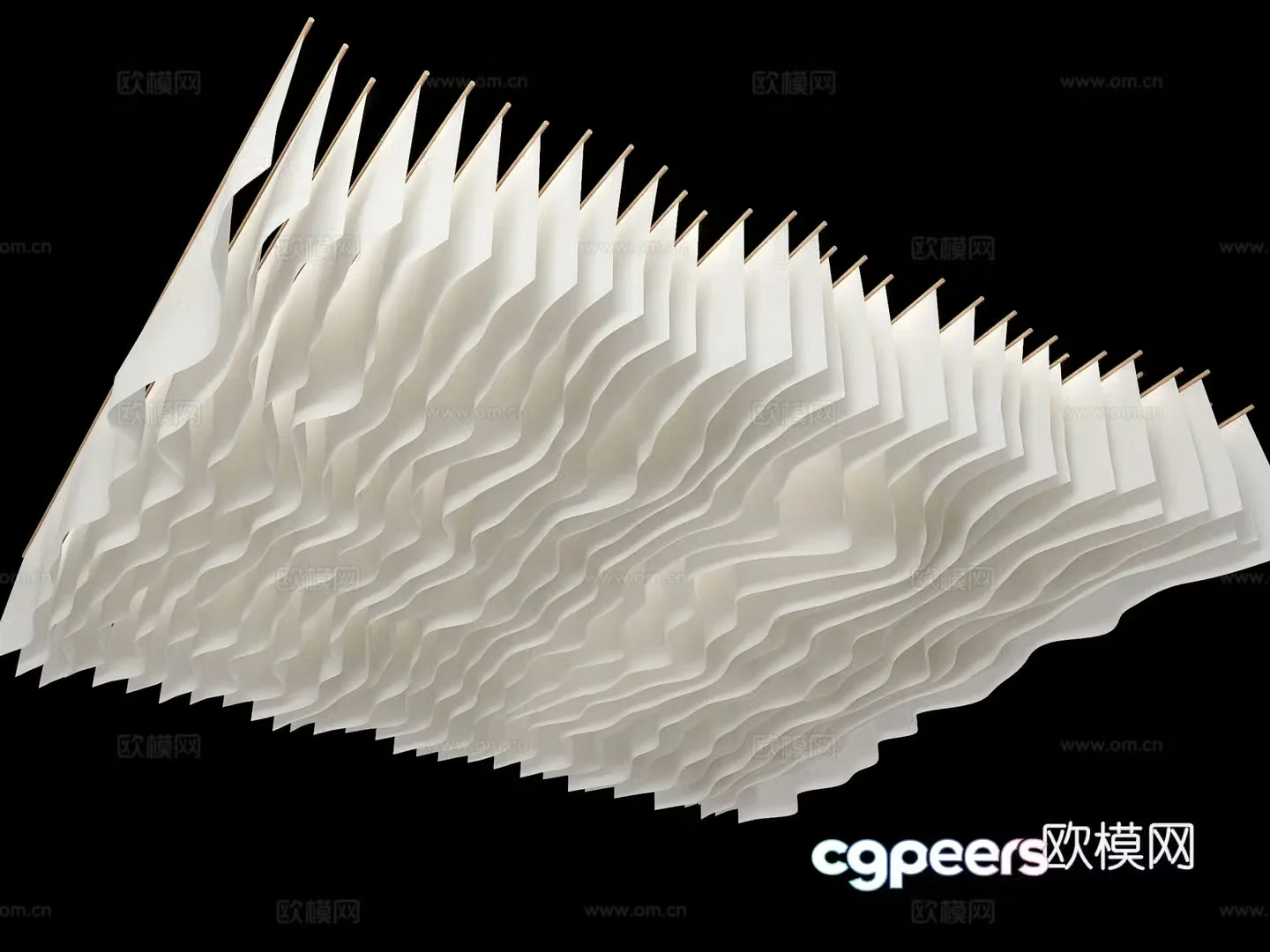 Grille ceiling gauze ceiling decorative ceiling 3D model