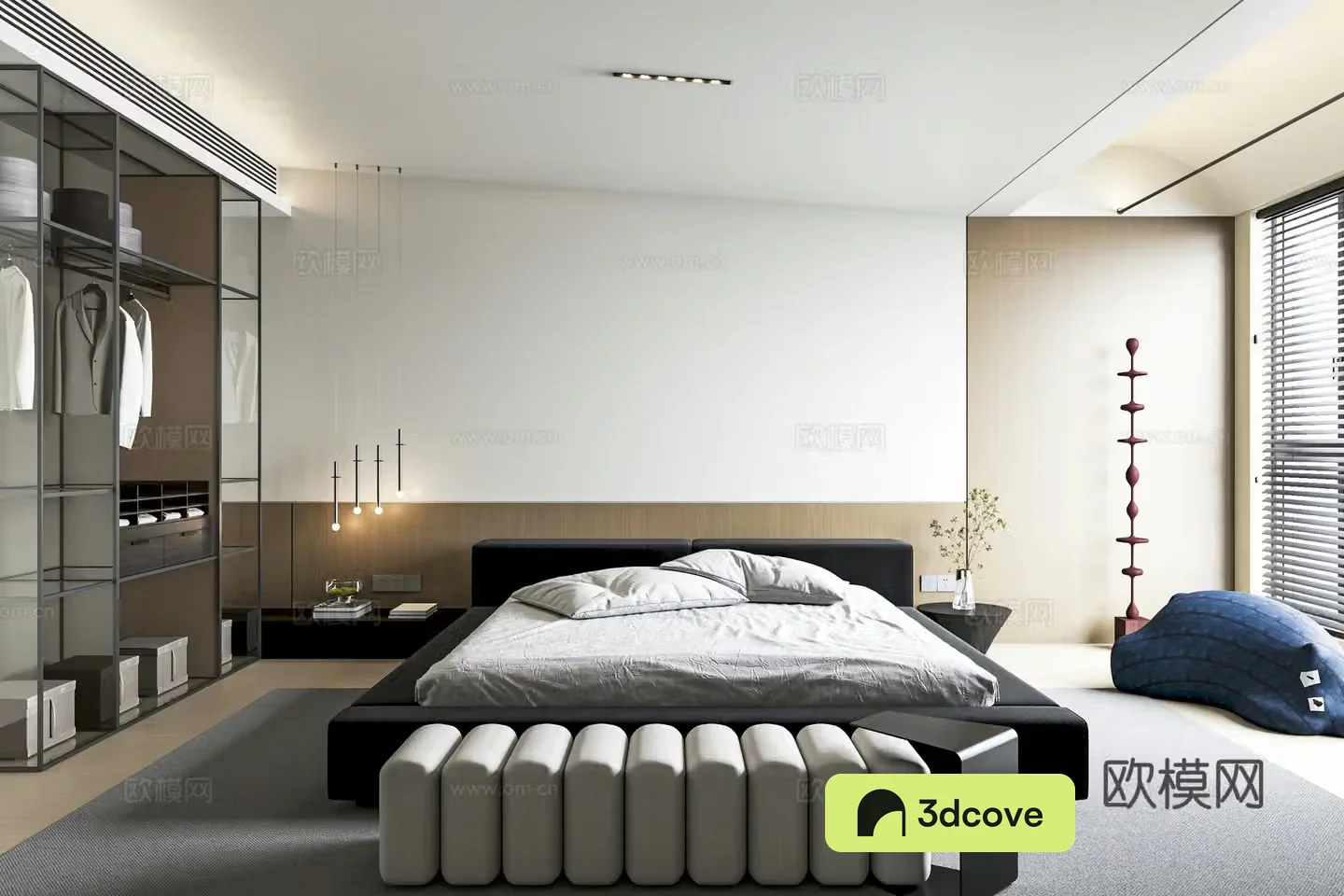 Modern minimalist bedroom
