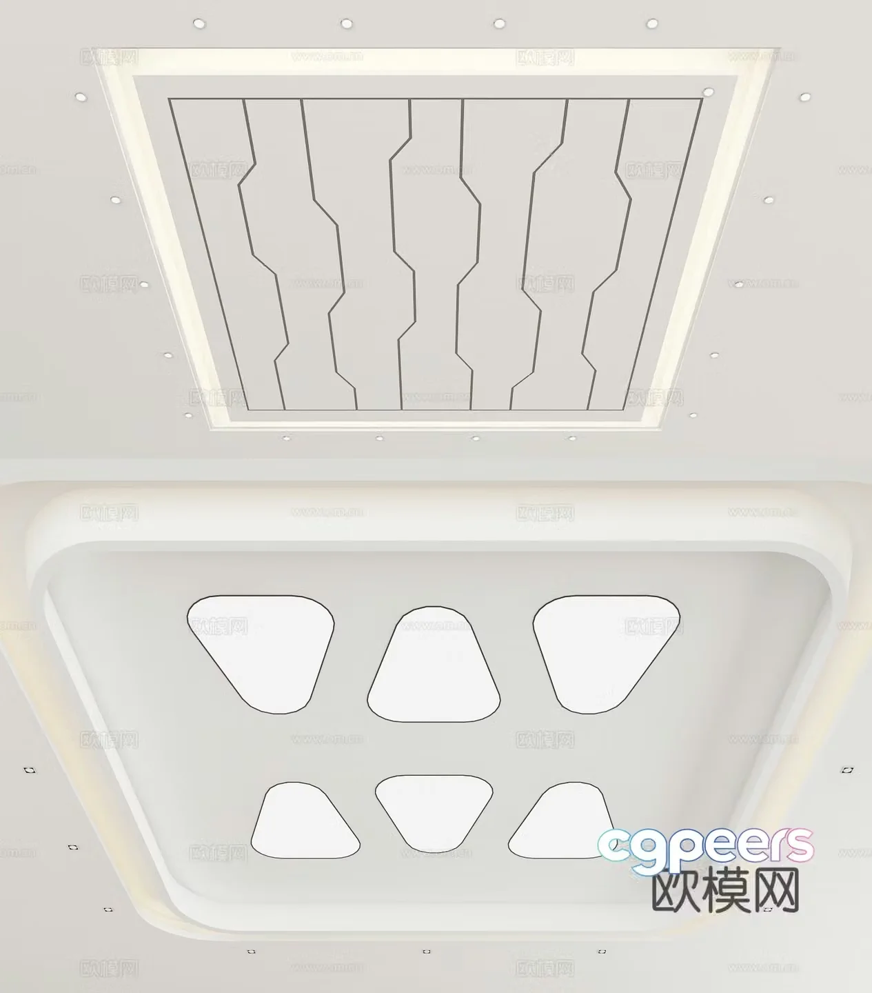 Modern line ceiling 3D model