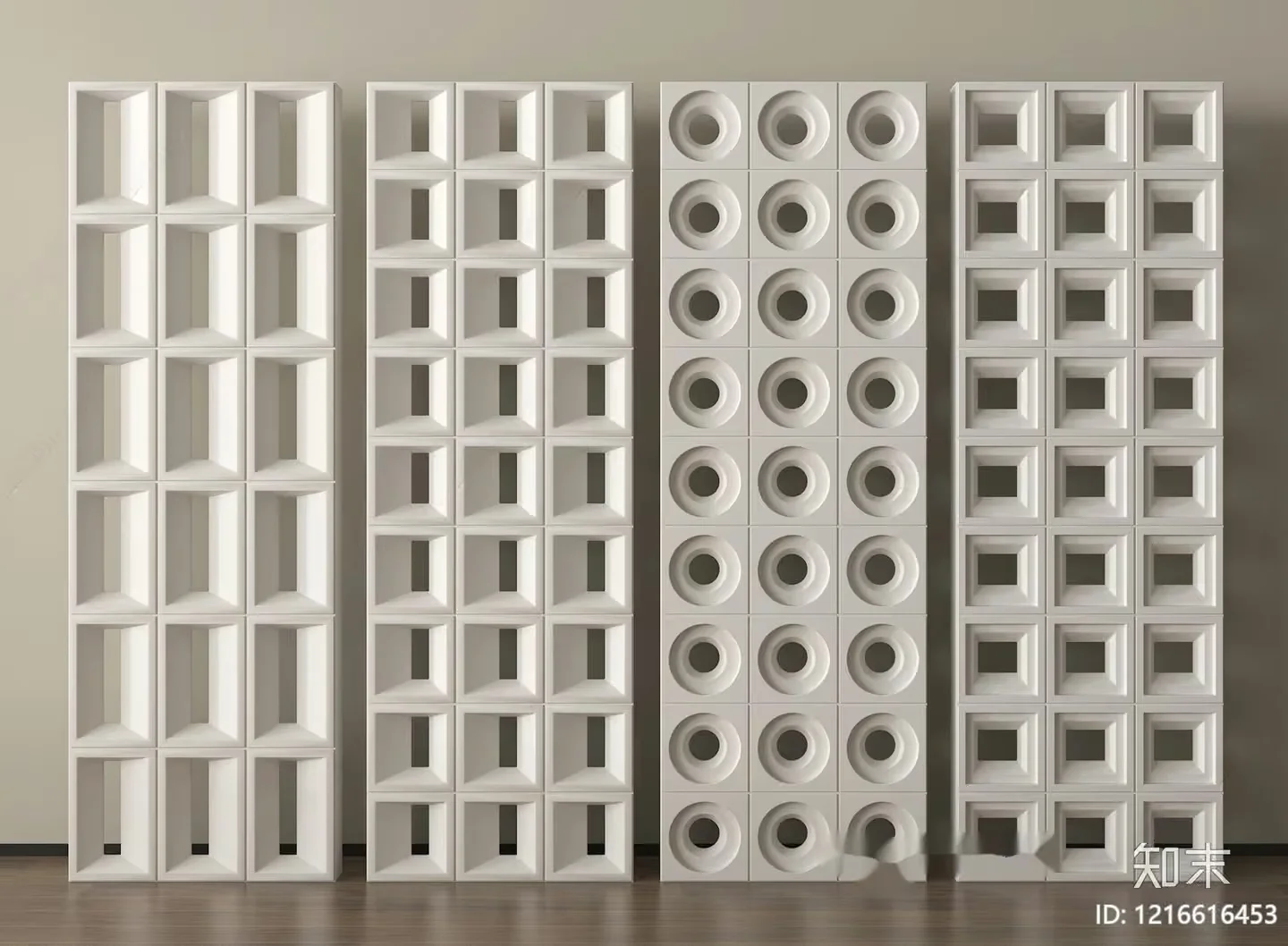 White Wall Shelving 3D Model – 18441 – VRAY Render