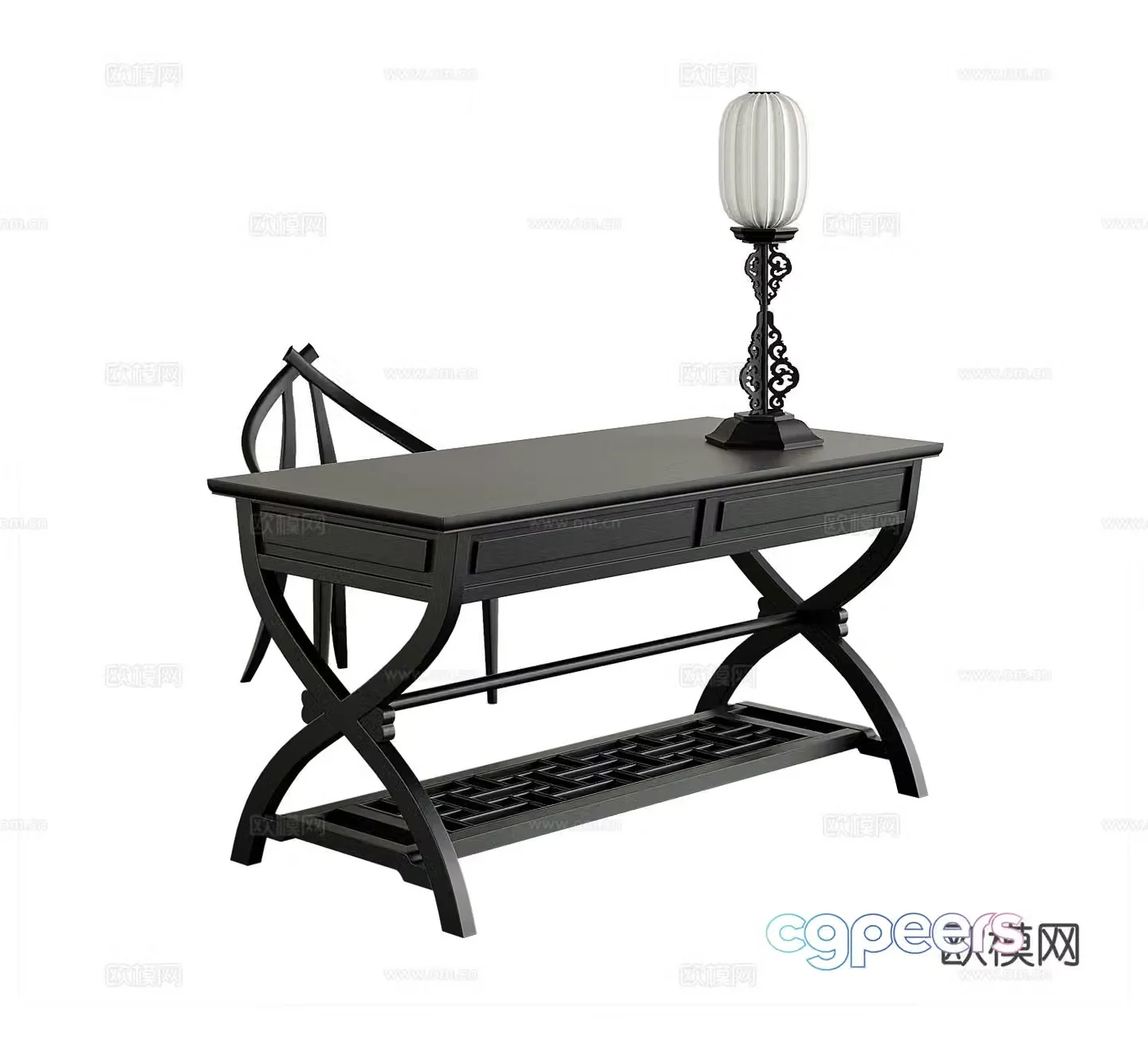 New Chinese style desk 3d model