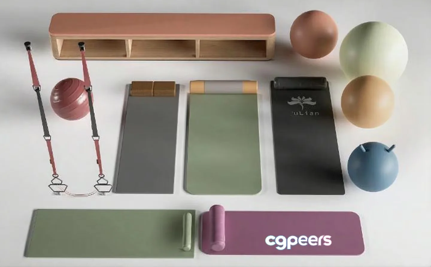 A Collection Of Exercise Equipment 3D Model – 5397 – VRAY Render