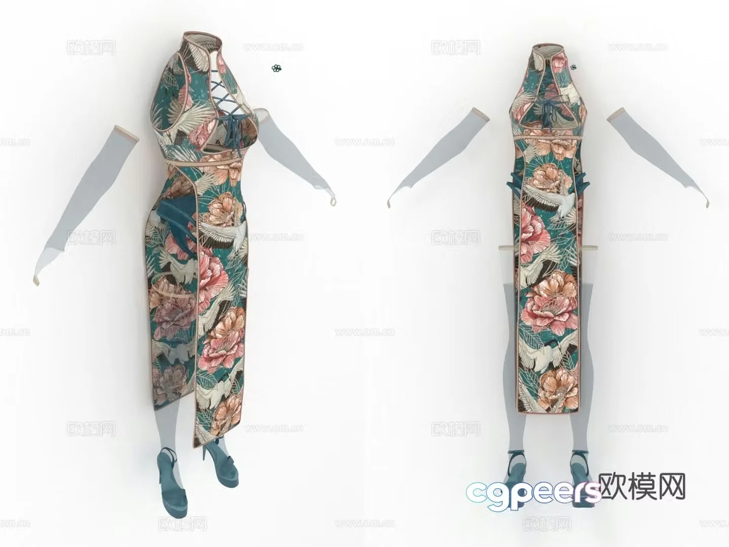 Cheongsam outfits women’s clothing 3d model