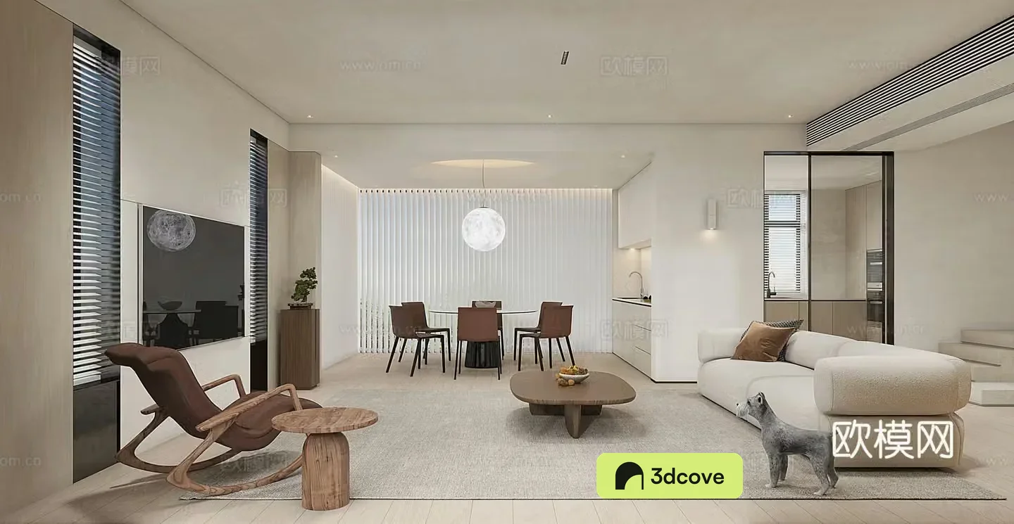 Wasabi Wind Living Room Cream Wind Living Room 3D Model
